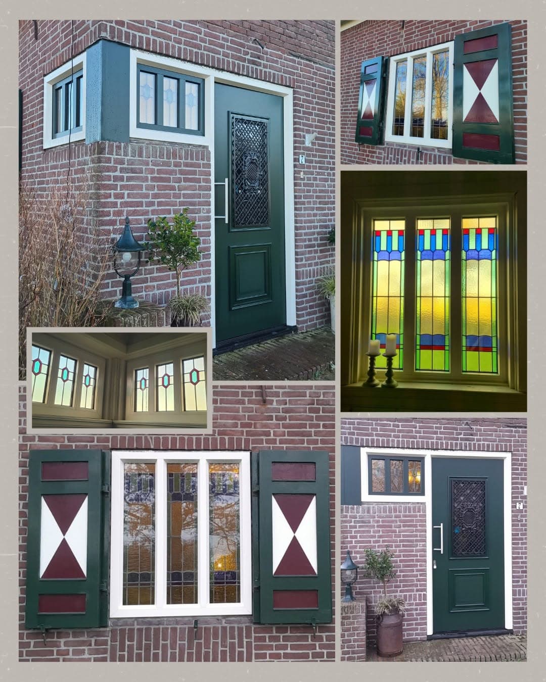 Donkergroene klassieke voordeur bij een monumentale woning